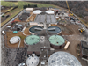 Aerial view of wastewater treatment facility under construction